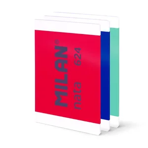 Lot 3 cahiers A4 collés, 48 feuilles blanches de 95 g/m², collection MILAN nata® 624 since 1918