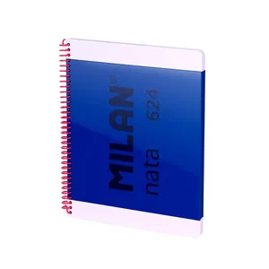 Cahier A4 à spirale avec couverture rigide, papier ligné (7 mm), 80 feuilles de 95 g/m², collection MILAN nata® 624 since 1918, bleu