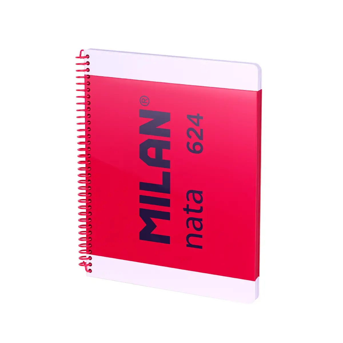 Cahier A4 à spirale avec couverture rigide, papier ligné (7 mm), 80 feuilles de 95 g/m², collection MILAN nata® 624 since 1918, rose