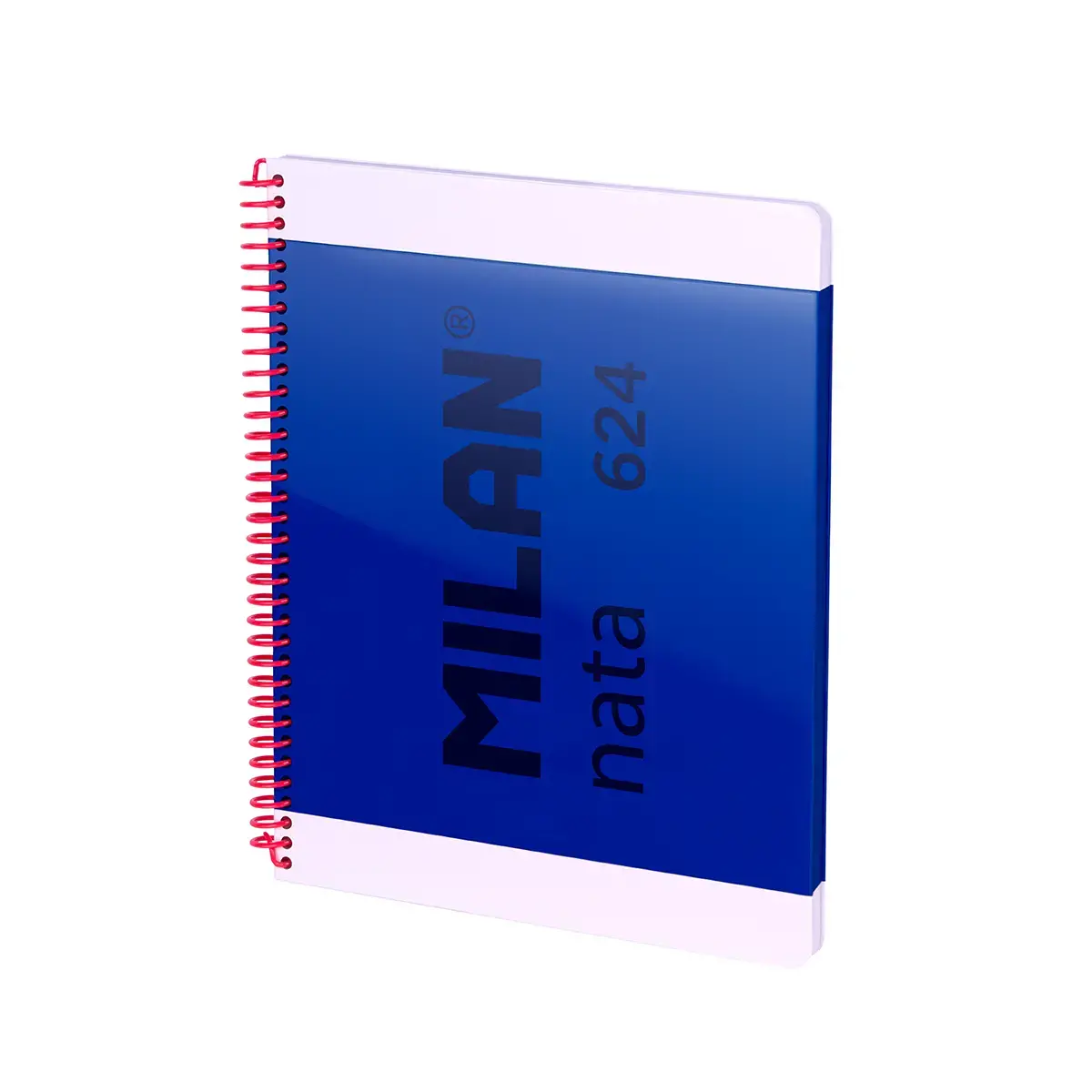 Cahier A4 à spirale avec couverture rigide, papier quadrillé, 80 feuilles de 95 g/m², collection MILAN nata® 624 since 1918, bleu