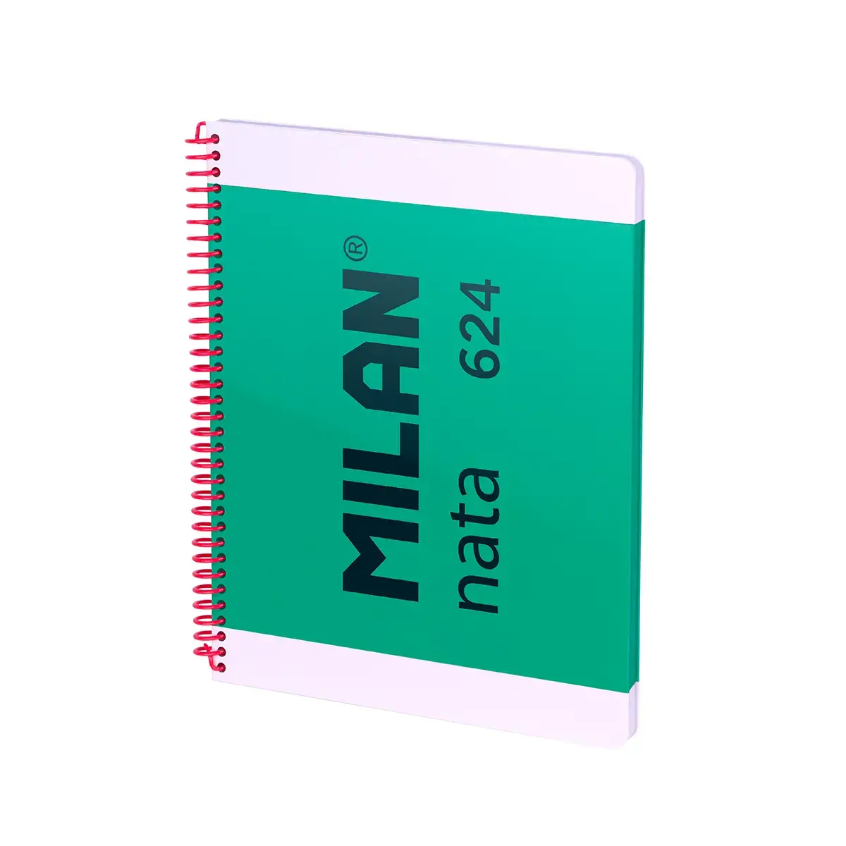 Cahier A4 à spirale avec couverture rigide, papier quadrillé, 80 feuilles de 95 g/m², collection MILAN nata® 624 since 1918, vert