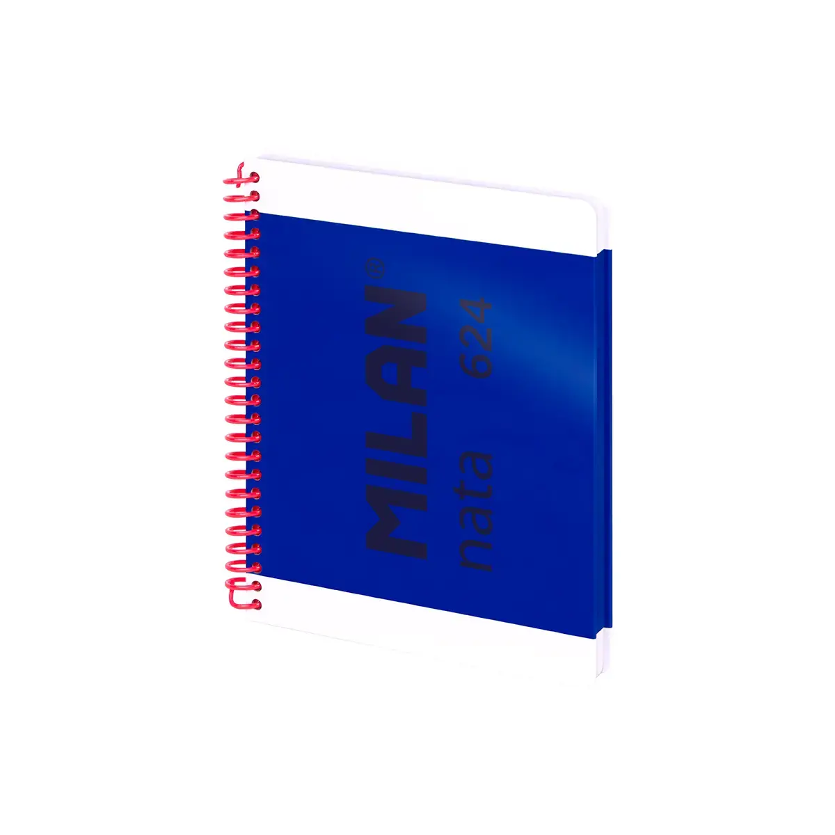 Cahier A5 à spirale avec couverture rigide, 80 feuilles blanches de 95 g/m², collection MILAN nata® 624 since 1918, bleu