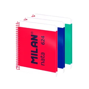 Lot 3 cahiers A5 à spirale avec couverture rigide, 80 feuilles blanchesde 95 g/m², collection MILAN nata® 624 since 1918