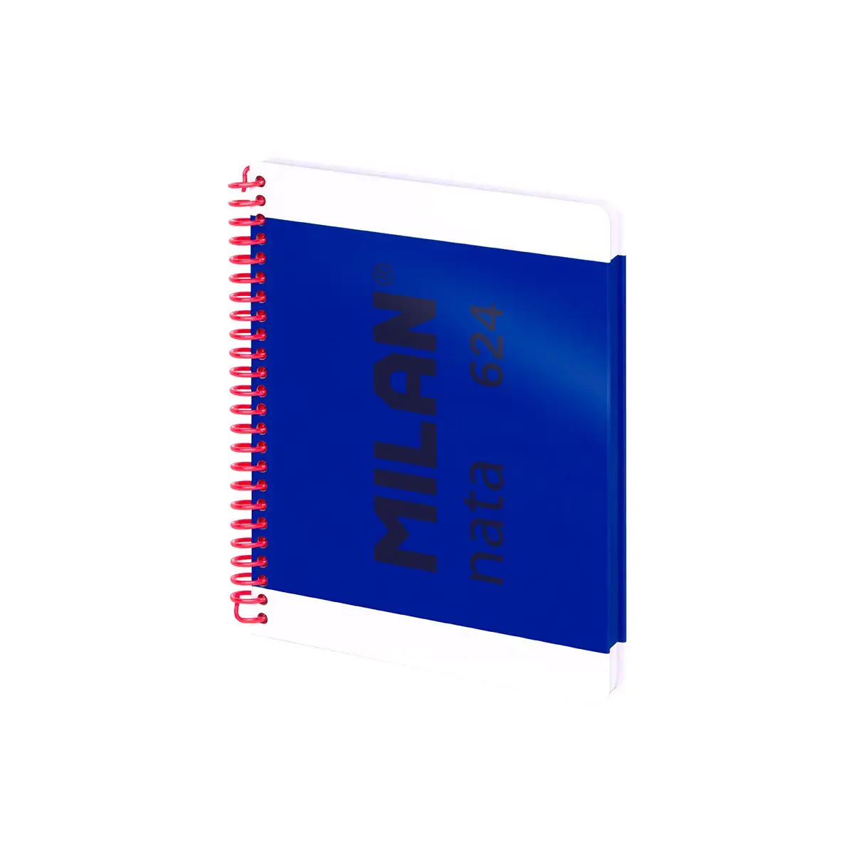 Cahier A5 à spirale avec couverture rigide, papier quadrillé, 80 feuilles de 95 g/m², collection MILAN nata® 624 since 1918, bleu