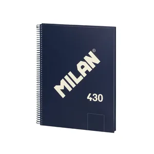Cahier A4 à spirale avec couverture rigide, 80 feuilles blanches de 95 g/m², collection 430 since 1918, bleu