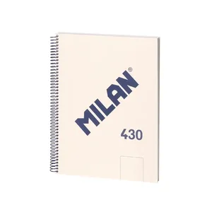 Cahier A4 à spirale avec couverture rigide, 80 feuilles blanches de 95 g/m², collection 430 since 1918, beige