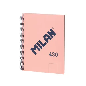 Cahier A4 à spirale avec couverture rigide, 80 feuilles blanches de 95 g/m², collection 430 since 1918, rose
