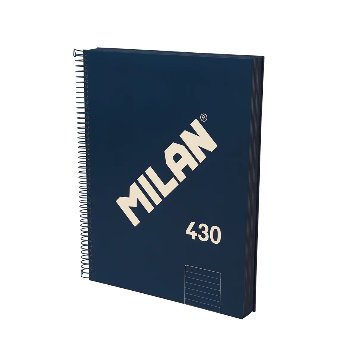 Cahier A4 à spirale avec couverture rigide, papier ligné (7 mm), 120 feuilles de 95 g/m², collection 430 since 1918, bleu
