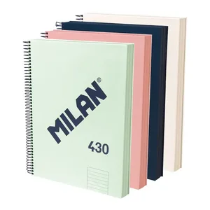 Lot 4 cahiers A4 à spirale avec couverture rigide, papier ligné (7 mm),120 feuilles de 95 g/m², collection 430 since 1918