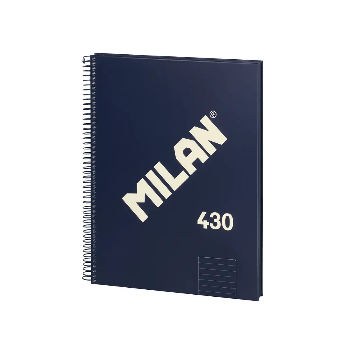Cahier A4 à spirale avec couverture rigide, papier ligné, 80 feuilles de95 g/m², collection 430 since 1918, bleu