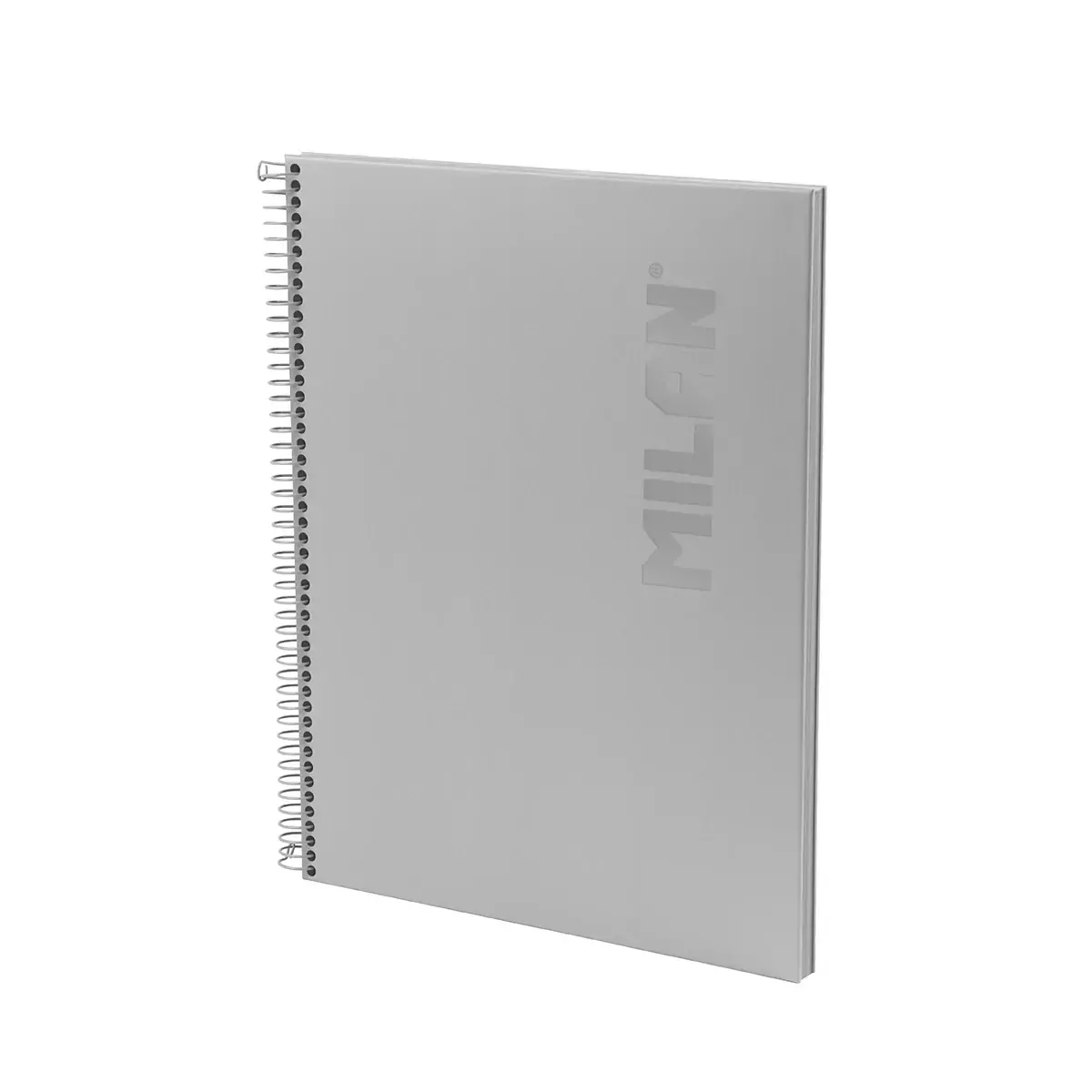 Cahier A4 à spirale avec couverture rigide, papier ligné, 80 feuilles de 95 g/m², collection Shadow gris