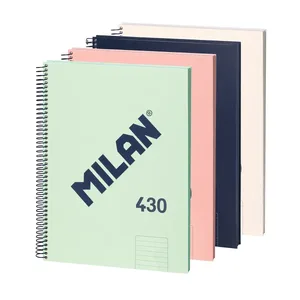 Lot 4 cahiers A4 à spirale avec couverture rigide, papier ligné (7 mm),80 feuilles de 95 g/m², collection 430 since 1918