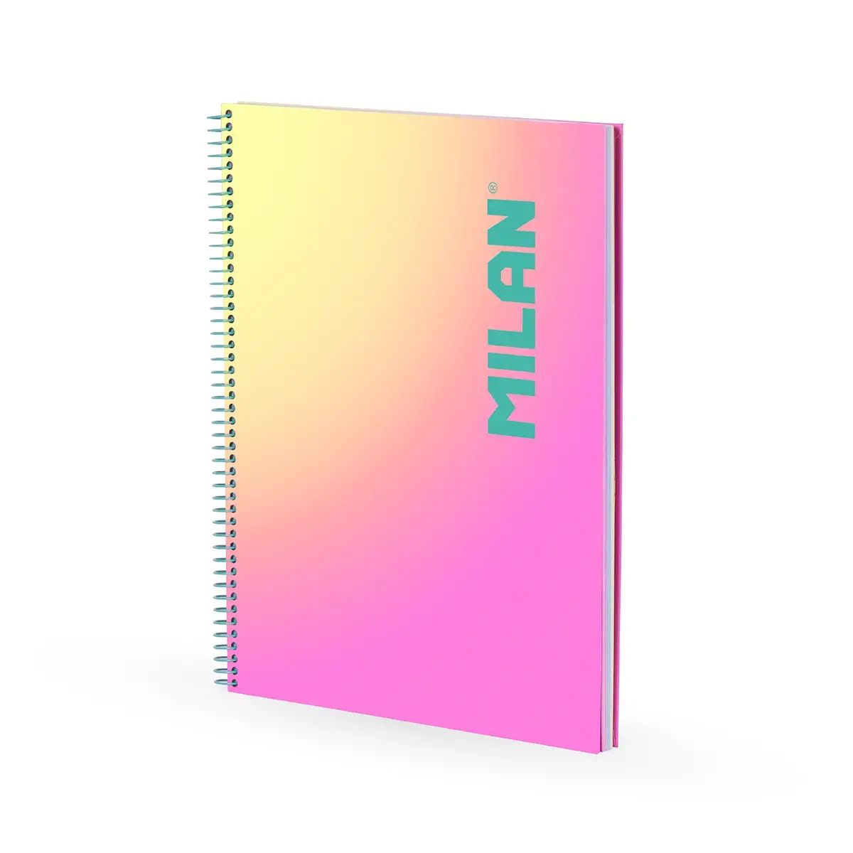 Cahier A4 à spirale avec couverture rigide, papier ligné, 90 feuilles de 95 g/m², collection Sunset, rose