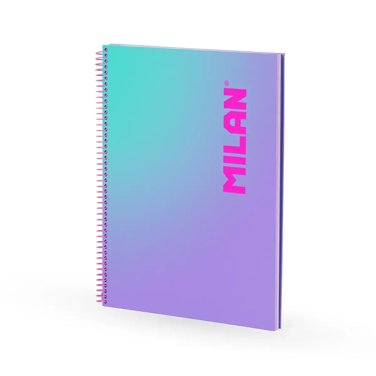 Cahier A4 à spirale avec couverture rigide, papier ligné, 90 feuilles de 95 g/m², collection Sunset, lilas