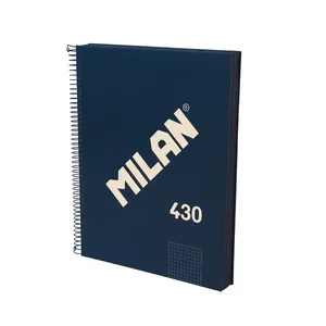 Cahier A4 à spirale avec couverture rigide, papier quadrillé (5 x 5 mm), 120 feuilles de 95 g/m², collection 430 since 1918, bleu
