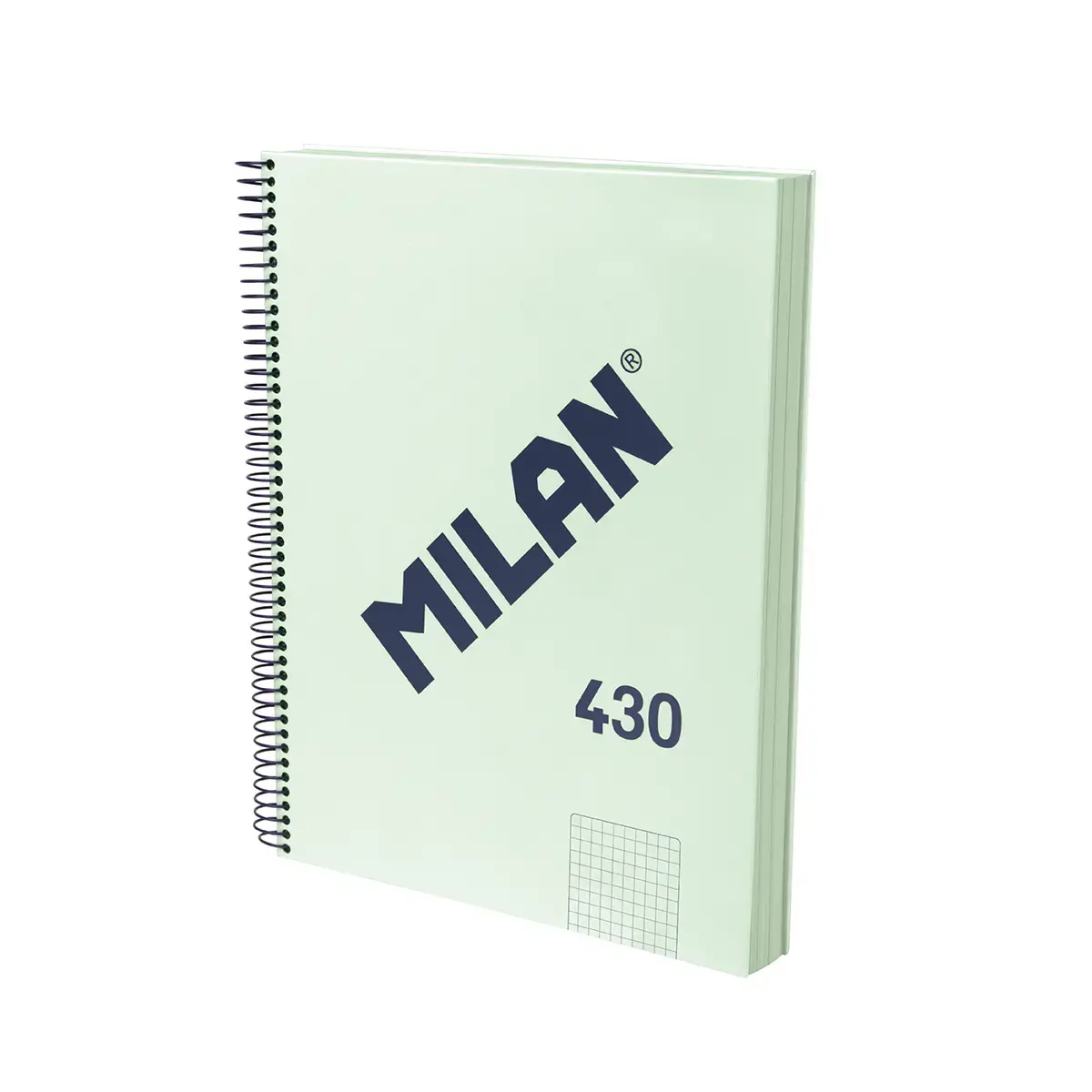 Cahier A4 à spirale avec couverture rigide, papier quadrillé (5 x 5 mm), 120 feuilles de 95 g/m², collection 430 since 1918, vert