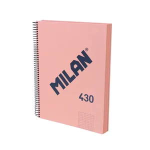 Cahier A4 à spirale avec couverture rigide, papier quadrillé (5 x 5 mm), 120 feuilles de 95 g/m², collection 430 since 1918, rose