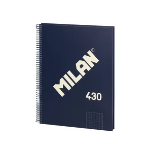 Cahier A4 à spirale avec couverture rigide, papier quadrillé, 80feuilles de 95 g/m², collection 430 since 1918, bleu