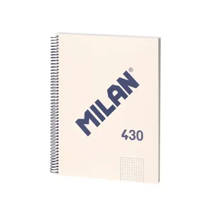Cahier A4 à spirale avec couverture rigide, papier quadrillé, 80feuilles de 95 g/m², collection 430 since 1918, beige