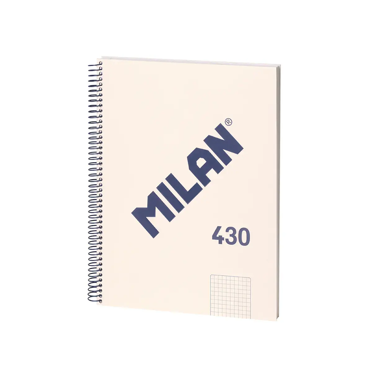 Cahier A4 à spirale avec couverture rigide, papier quadrillé, 80feuilles de 95 g/m², collection 430 since 1918, beige