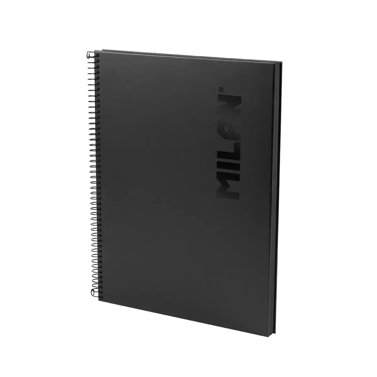 Cahier A4 à spirale avec couverture rigide, papier quadrillé, 80 feuilles de 95 g/m², collection Shadow noir