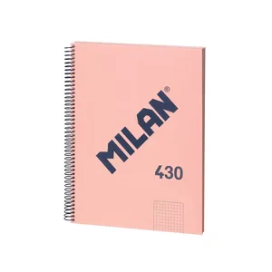 Cahier A4 à spirale avec couverture rigide, papier quadrillé, 80feuilles de 95 g/m², collection 430 since 1918, rose