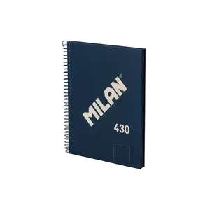 Cahier A5 à spirale avec couverture rigide, 80 feuilles blanches de 95 g/m², collection 430 since 1918, bleu