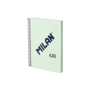 Cahier A5 à spirale avec couverture rigide, 80 feuilles blanches de 95 g/m², collection 430 since 1918, vert