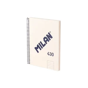 Cahier A5 à spirale avec couverture rigide, papier ligné (7 mm), 80 feuilles de 95 g/m², collection 430 since 1918, beige