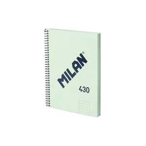 Cahier A5 à spirale avec couverture rigide, papier ligné (7 mm), 80 feuilles de 95 g/m², collection 430 since 1918, vert