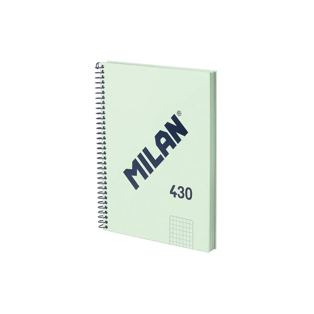 Cahier A5 à spirale avec couverture rigide, papier quadrillé (5 x 5 mm),80 feuilles de 95 g/m², collection 430 since 1918, vert