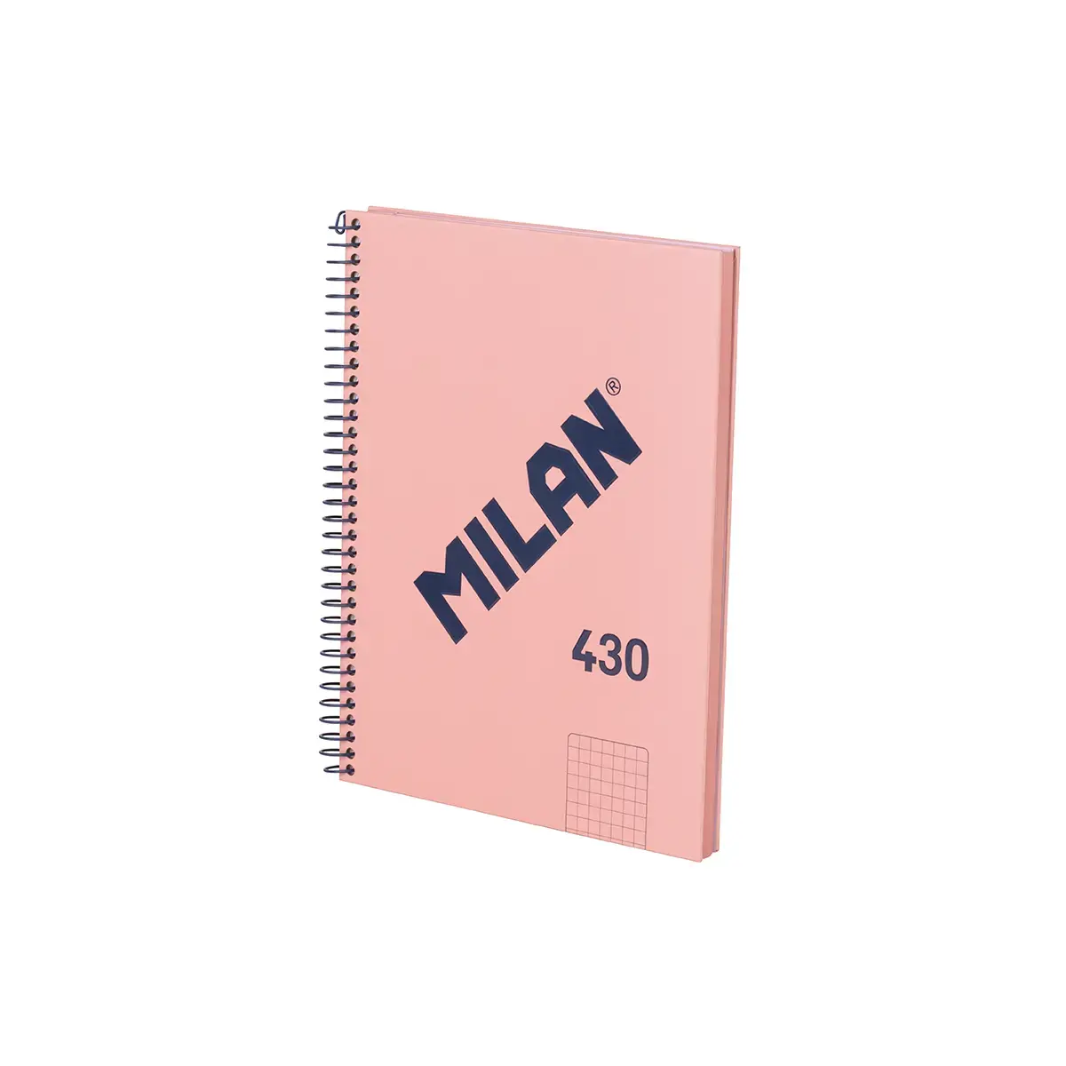 Cahier A5 à spirale avec couverture rigide, papier quadrillé (5 x 5 mm),80 feuilles de 95 g/m², collection 430 since 1918, rose
