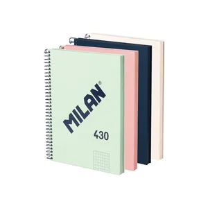 Lot 4 cahiers A5 à spirale avec couverture rigide, papier quadrillé (5 x 5 mm), 80 feuilles de 95 g/m², collection 430 since 1918