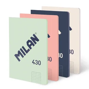 Lot 4 cahiers A4 collés, papier quadrillé (5 x 5 mm), 48 feuilles de 95g/m², collection 430 since 1918