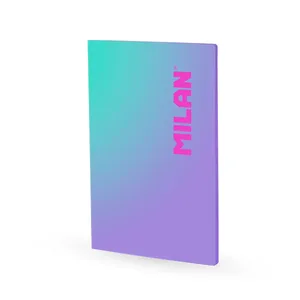 Cahier A4 collé, papier quadrillé, 48 feuilles de 95 g/m², collection Sunset, lilas