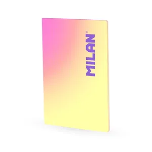 Cahier A4 collé, papier quadrillé, 48 feuilles de 95 g/m², collection Sunset, jaune