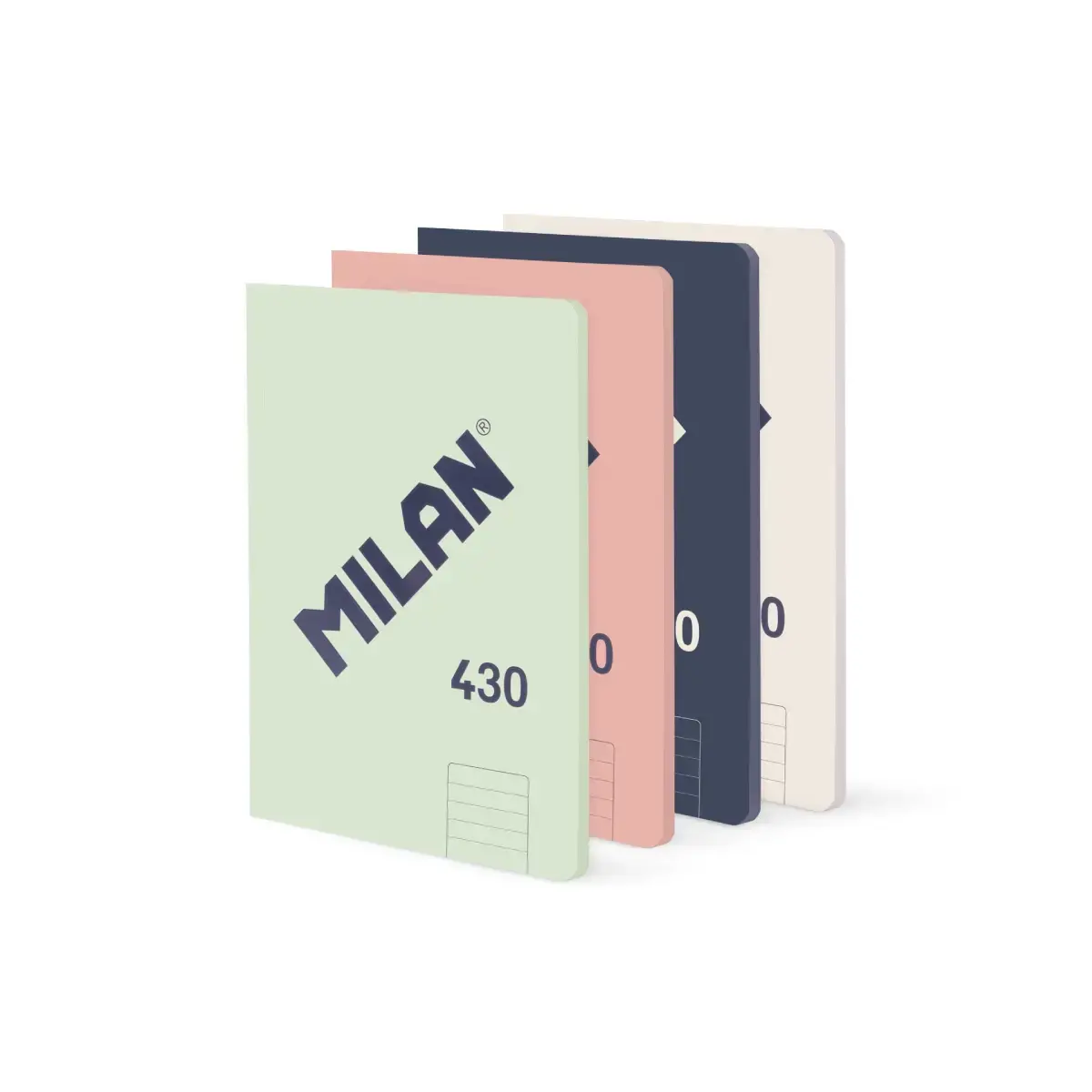 Lot 4 cahiers A5 collés, papier ligné (7 mm), 48 feuilles de 95 g/m², collection 430 since 1918