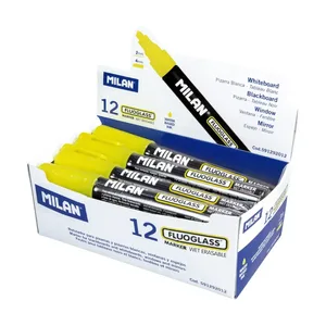 Boîte présentoir 12 Fluoglass pointe biseautée 2 - 4 mm jaune