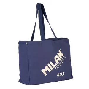 Grand sac tote bag collection MILAN GIGANTE 403 since 1918, bleu marine