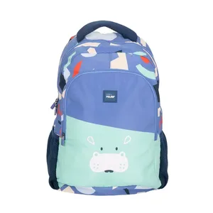 Sac à dos scolaire 2 fermetures éclair (21 L) série spéciale Fun Animals, bleu