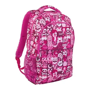 Sac à dos scolaire 2 fermetures éclair Hey Girl rose (21l)