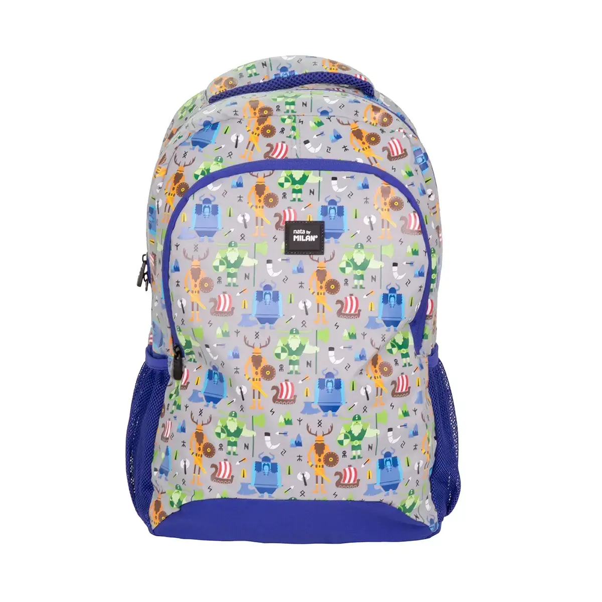 Sac à dos scolaire 2 fermetures éclair (21 l) série spéciale Vikings, bleu