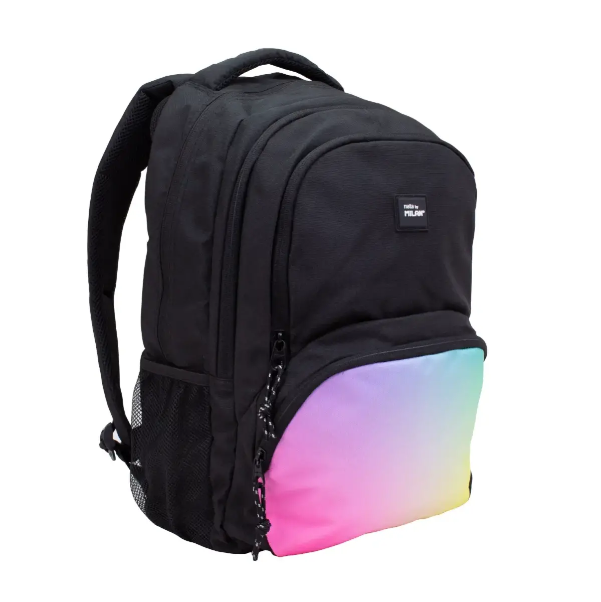 Sac à dos scolaire 4 fermetures éclair (25 L) série Sunset, noir