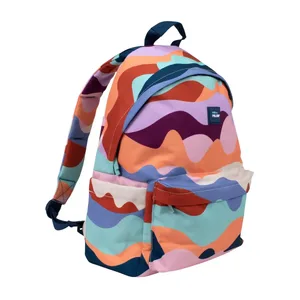 Sac à dos scolaire classique 2 fermetures éclair (22 L) série The Fun, multicolore