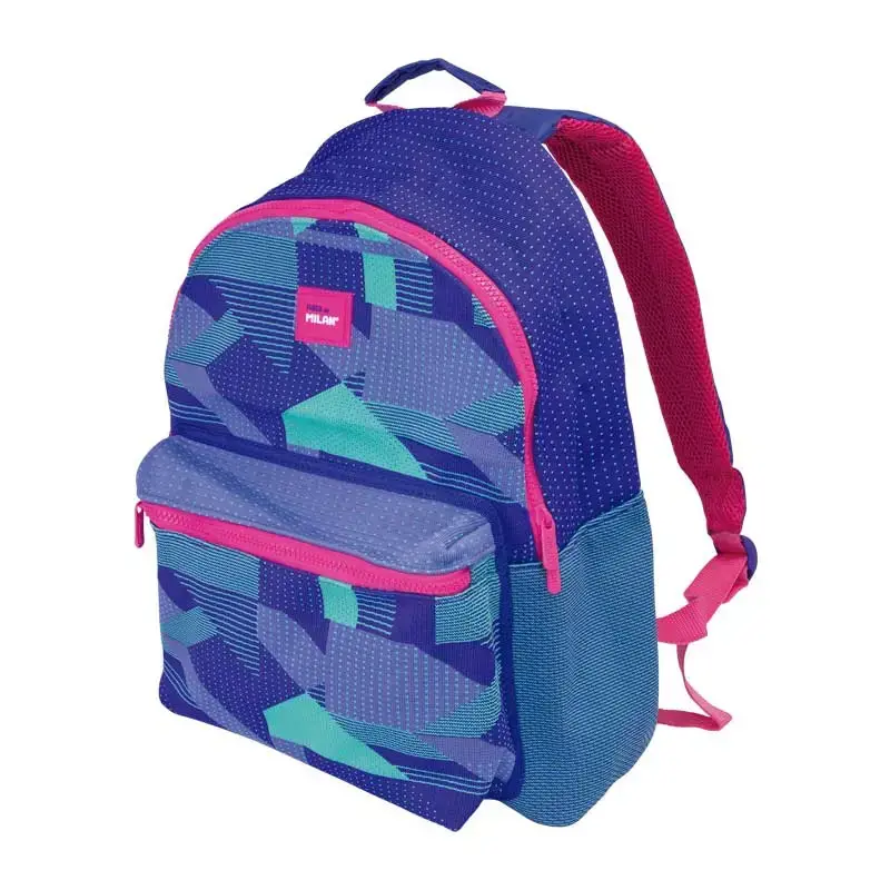 Sac à dos scolaire classique Knit lilas et vert (21 L)
