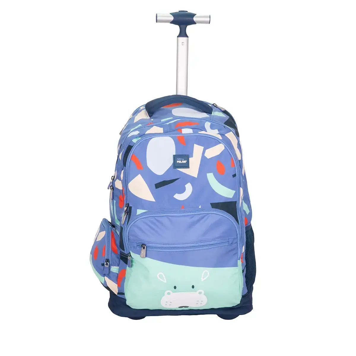 Sac à dos à roulettes et 6 fermetures éclair (25 L) série spéciale Fun Animals, bleu