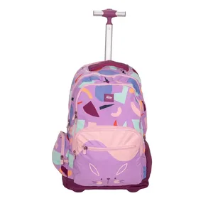 Sac à dos à roulettes et 6 fermetures éclair (25 L) série spéciale Fun Animals, rose