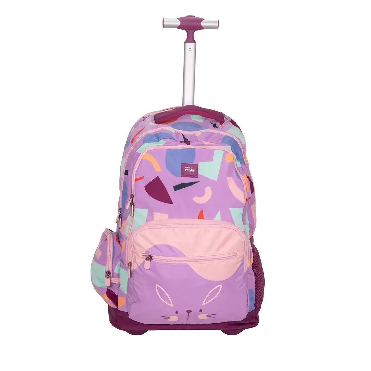 Sac à dos à roulettes et 6 fermetures éclair (25 L) série spéciale Fun Animals, rose