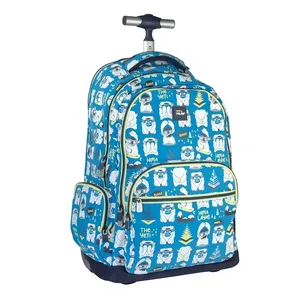 Sac à dos à roulettes 6 fermetures éclair (25L) The Yeti, bleu