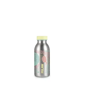 Bouteille isotherme en acier inoxydable 0,35 L série Silver, jaune